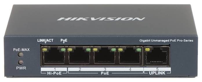 سوئیچ شبکه PoE 4 پورت هایک ویژن مدل DS-3E0505HP-E