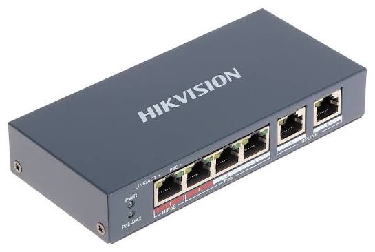 سوئیچ شبکه PoE 4 پورت هایک ویژن مدل DS-3E0106HP-E
